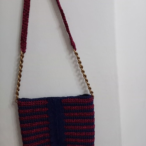 Handmade bag with golden rings new