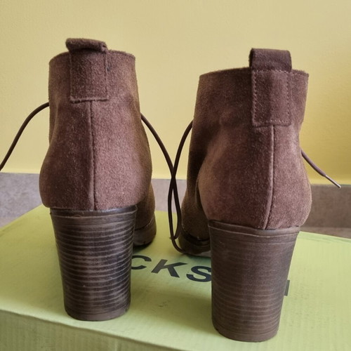 Brown suede women's ankle boots size 36