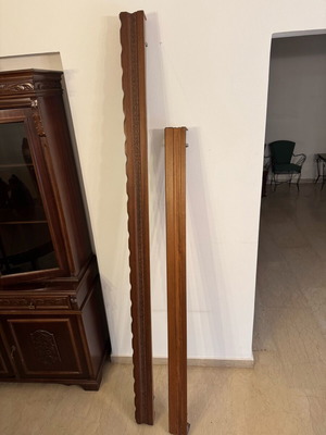 Wooden Curtain Holders set of 3 used, elegant handcrafted design