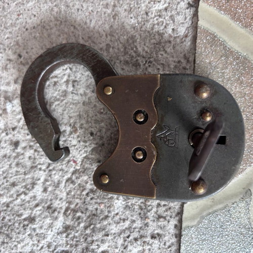 Reynard the Fox Antique Padlock 1900 used with key