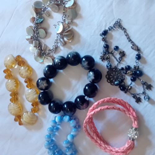 Bracelets used, assorted beads and unique details