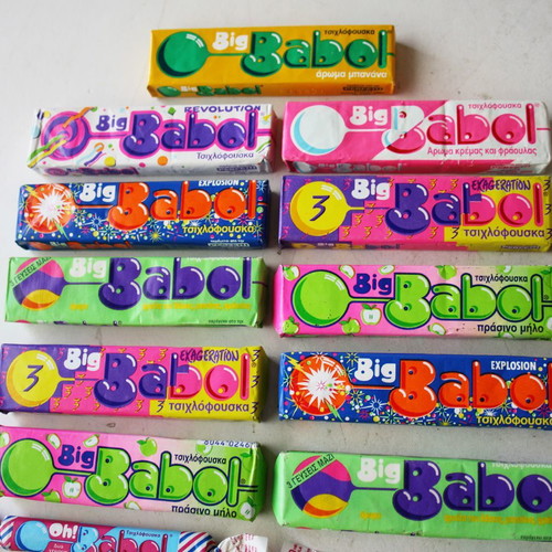 Big Babol gum new, 25 old sealed packs 1980-1990