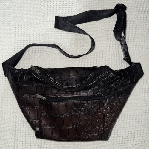 Banana bag croco fabric like new, brown, fits 500ml bottle