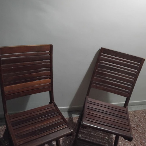 Spot folding armchair Acacia wood like new, set of 2
