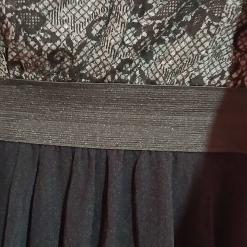 Evening strapless asymmetrical dress, size S, black