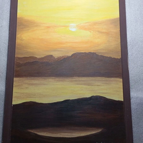 Sunset Painting by N. Filippopoulos used, landscape art