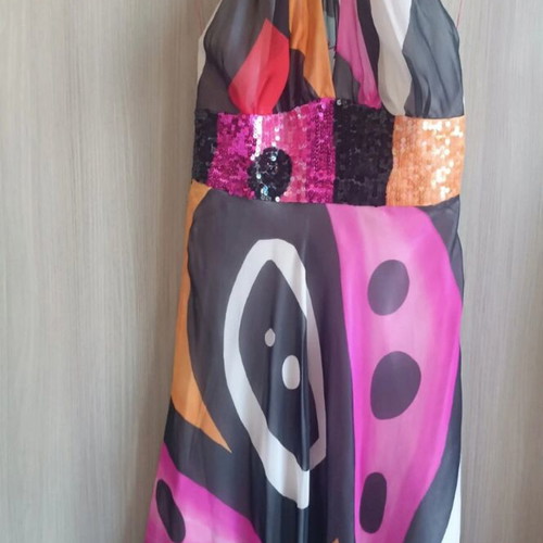 Maestri women's cocktail dress like new, midi, multicolor, size 46