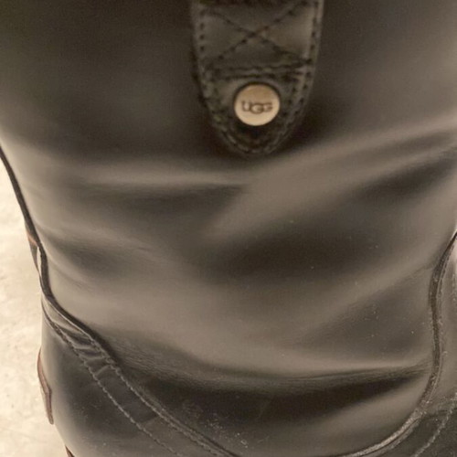 Ugg men's black leather boots like new mid-calf