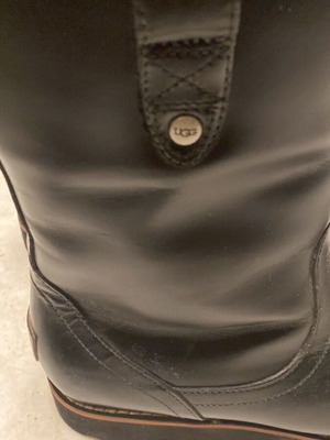 Ugg men's black leather boots like new mid-calf