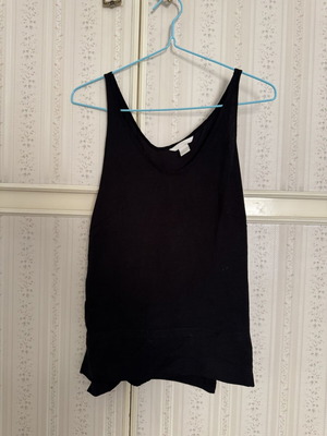 H&M satin sleeveless top like new, black, size S