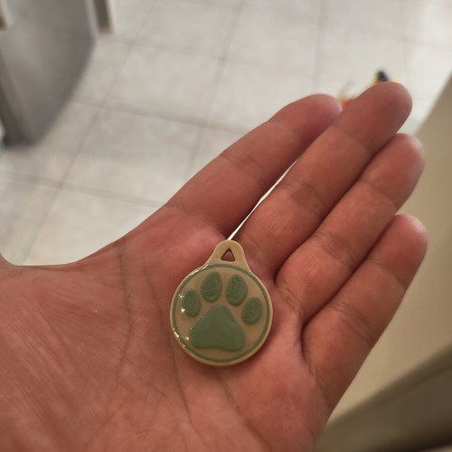 Smart Pet Tag NFC with paw design