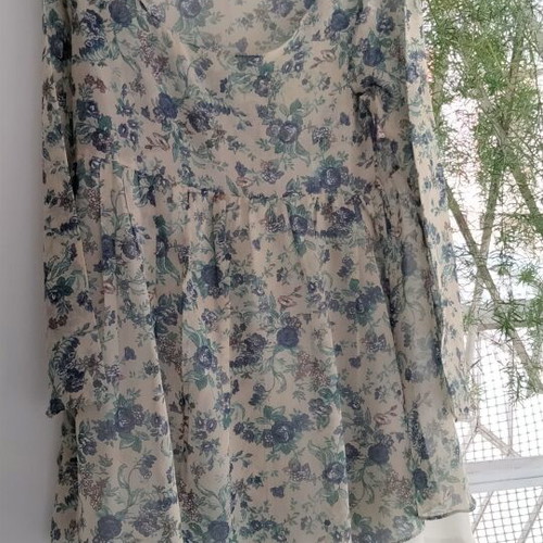 Free People Everything and More Floral Chiffon Mini Dress like new, size L