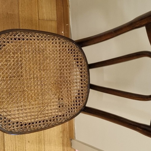 Wooden chair with cane like new