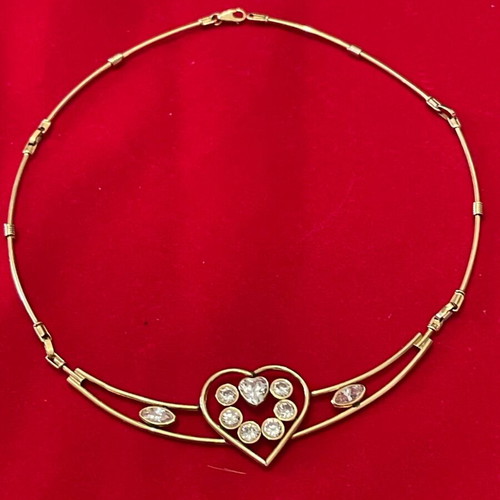 Gold necklace 14K with semi-precious stones used