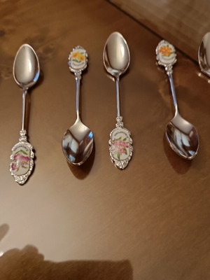 Silver Teaspoons Set of 6 with Floral Designs 12cm New