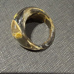 Clear resin ring with gold patterns, size 17