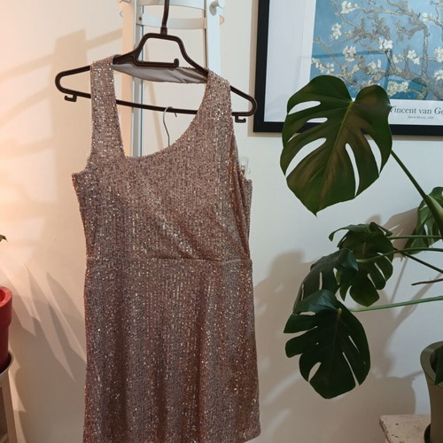 Sequin dress ASOS size 14 used beige