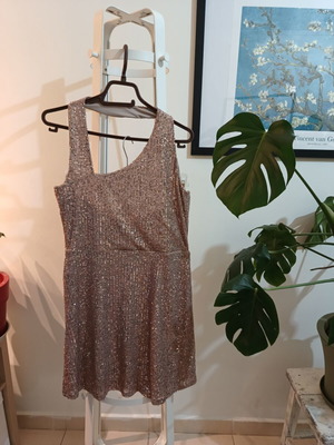 Sequin dress ASOS size 14 used beige