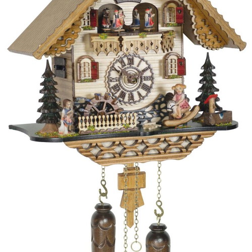Cuckoo wall clock new with handmade alpine house and pendulum
