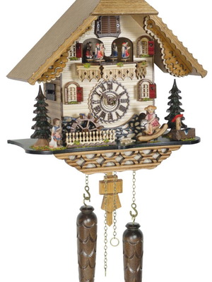 Cuckoo wall clock new with handmade alpine house and pendulum