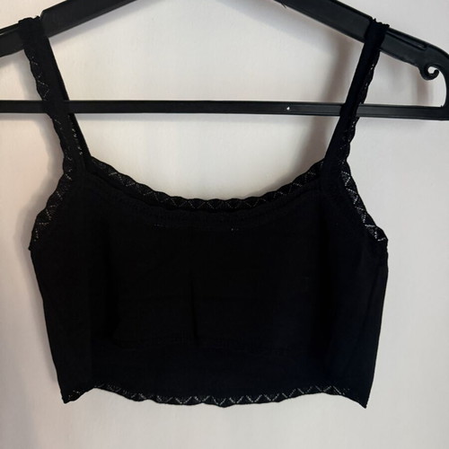 Zara knitted black crop top, summer style