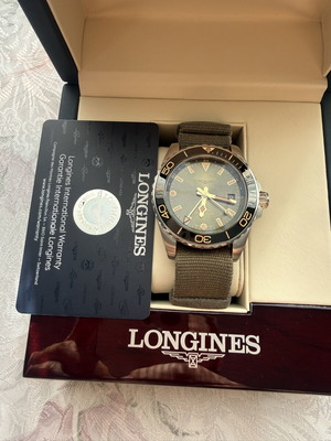 Longines Hydroconquest GMT ρολόι 41mm με πράσινο λουρί NATO
