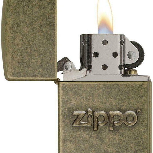 Zippo oil lighter used, windproof Antique Brass 28994