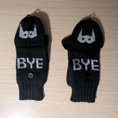 Children's black gloves used