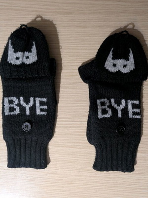 Children's black gloves used