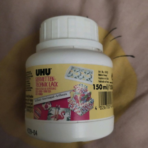 UHU Glue Varnish Shiny 150 ml new, ideal for puzzles and decoupage