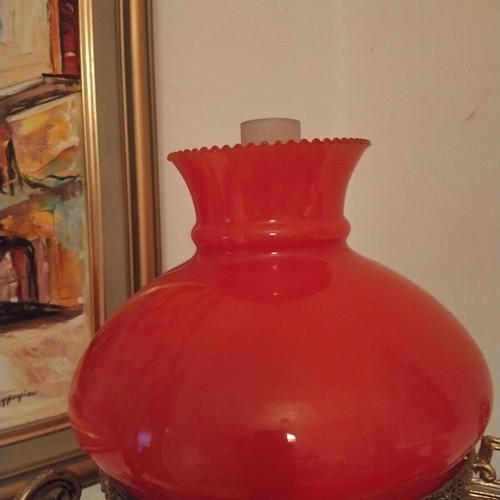 Table lamp with double glass
