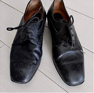 Δερμάτινα μαύρα παπούτσια Τάνγκο