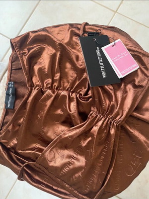 Pretty Little Thing satin set mocha new, brown