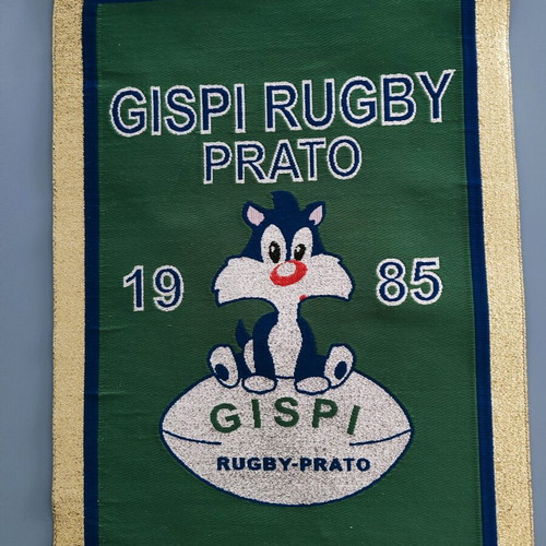 GISPI Rugby Prato vintage sports banner used 1985 30cm
