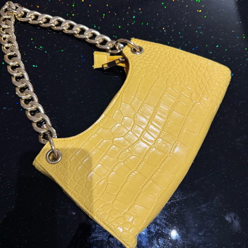 Bag new yellow with chain strap