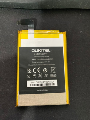 OukiTEL K6000 battery used 6000mAh