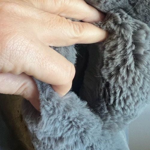 Faux fur Copenhagen like new, gray-blue, size L