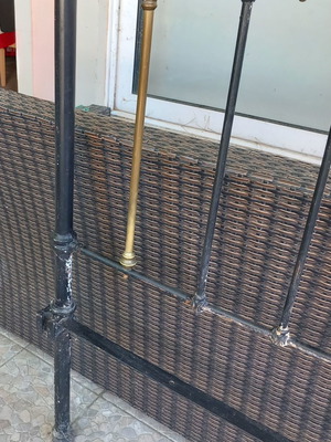 Old metal bed headboard used