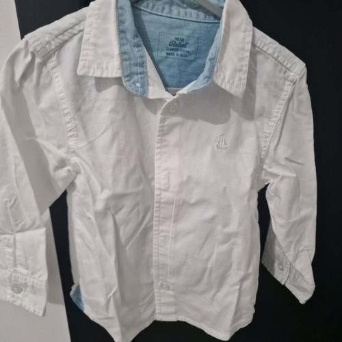 Long-sleeve shirt 18-24 months white like new