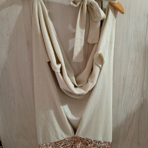 Sequin blouse set gold with bolero like new, M/L