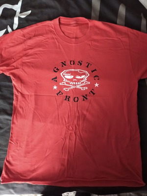 Agnostic Front T-shirt μεταχειρισμένο, κόκκινο, μέγεθος L