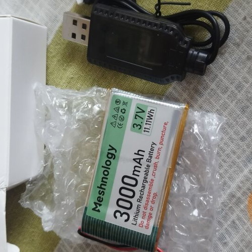 3.7V 3000mAh Lithium-Ion Battery with USB Charging Cable new