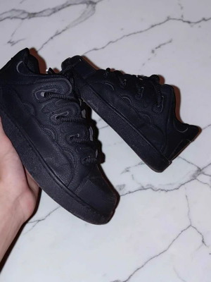 Bershka All Black Chunky Y2K Skate Sneakers, size 43