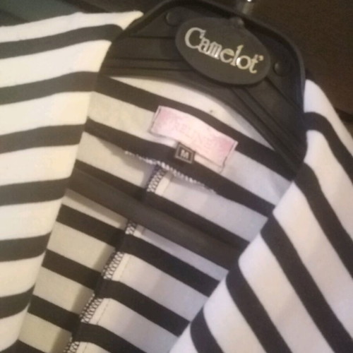 Jacket like new, white with black stripe, size medium