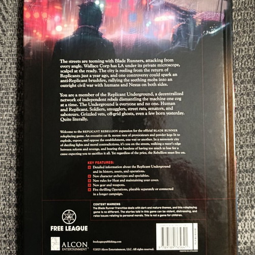 Blade Runner RPG Replicant Rebellion book like new, English