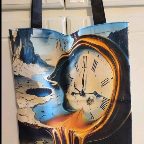 Fabric shoulder bag new with design inspired by Dalí's artwork
