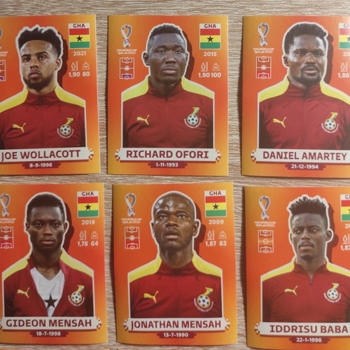Panini World Cup Ghana 2022 football stickers, 12 players