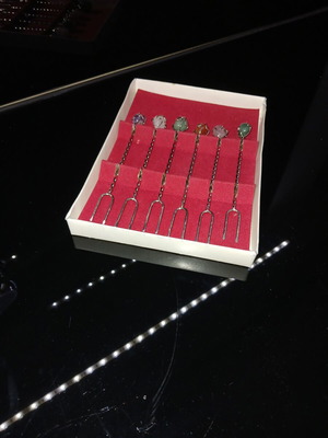 Set of 6 forks with semi-precious stones like new