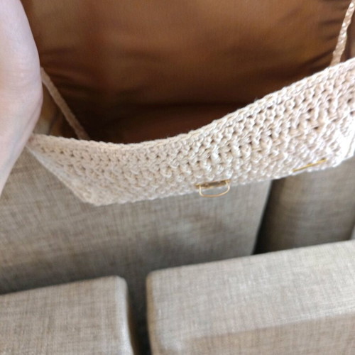 Handmade shoulder bag beige with lining new