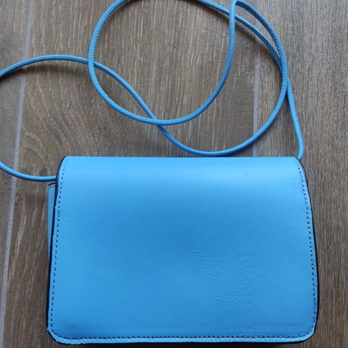 Zara small blue leather crossbody bag used